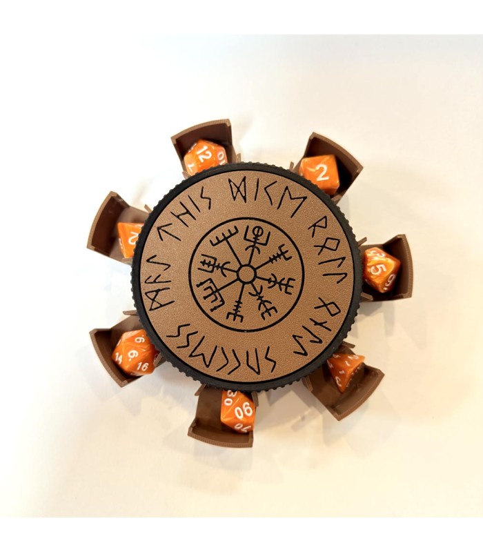 جعبه تاس مکانیکی مدل طلسم D&D Mechanical Runic Dice Box dnd