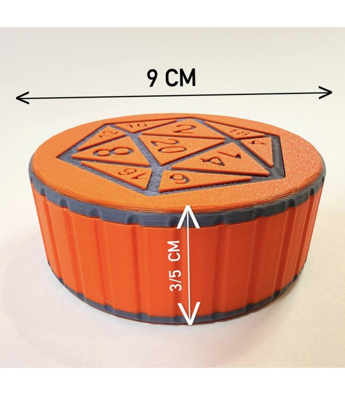 محفظه تاس مدل جعبه پیچی تاس 20 وجهی D&D D20 Dice Storage dnd