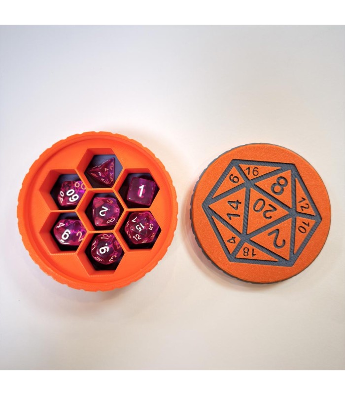 محفظه تاس مدل جعبه پیچی تاس 20 وجهی D&D D20 Dice Storage dnd