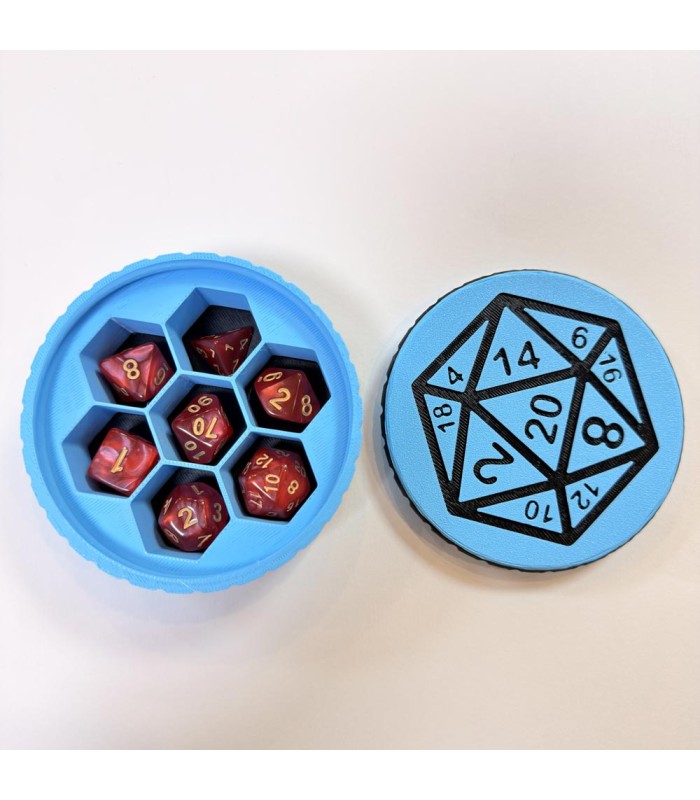 محفظه تاس مدل جعبه پیچی تاس 20 وجهی D&D D20 Dice Storage dnd