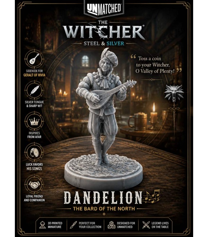 فیگور همرزم های بازی بی همتا آنمچد ویچر نقره Unmatched: The Witcher Steel and Silver Figure Pack